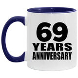 69th Anniversary 69 Years - 11oz Accent Mug Purple