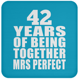 42nd Anniversary 42 Years Of Being Mrs Perfect - Drink Coaster