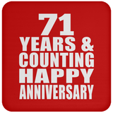 Happy 71st Anniversary 71 Years & Counting - Drink Coaster