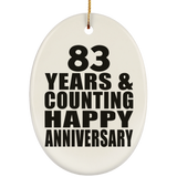 Happy 83rd Anniversary 83 Years & Counting - Oval Ornament