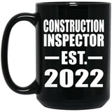 Construction Inspector Established EST. 2022 - 15oz Coffee Mug Black