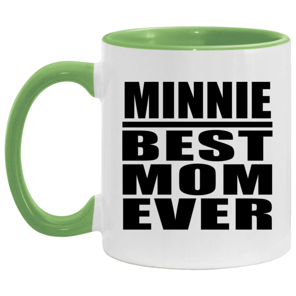 Minnie Best Mom Ever - 11oz Accent Mug Green