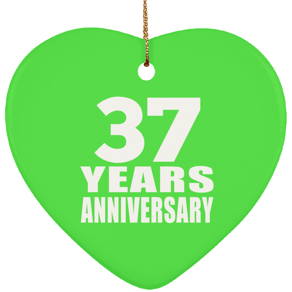 37th Anniversary 37 Years - Heart Ornament