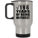 14th Anniversary Square Root of 196 Years of Mr Perfect - Silver Travel Mug