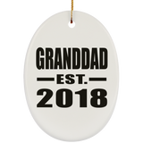 Granddad Established EST. 2018 - Oval Ornament