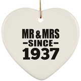 87th Anniversary Mr & Mrs Since 1937 - Heart Ornament
