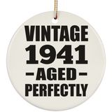 83rd Birthday Vintage 1941 Aged Perfectly - Circle Ornament