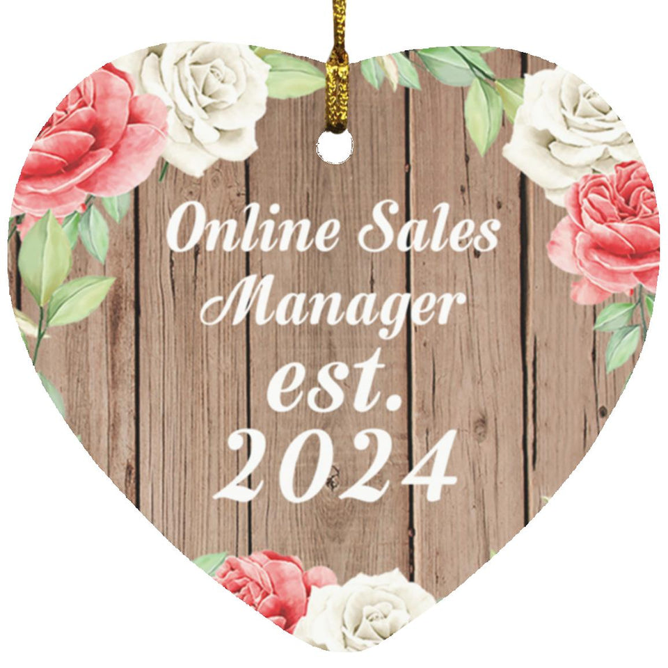 Online Sales Manager Established Est. 2024 - Heart Ornament B