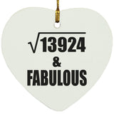 118th Birthday Square Root of 13924 & Fabulous - Heart Ornament