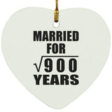 30th Anniversary Married For Square Root of 900 Years - Heart Ornament