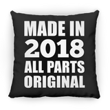 6th Birthday Made in 2018 All Parts Original - Throw Pillow Black