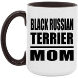 Black Russian Terrier Mom - 15oz Accent Mug Black