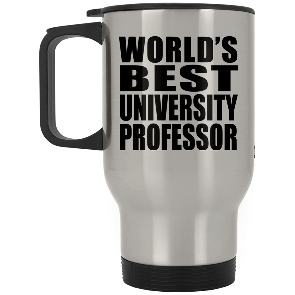 World's Best University Professor - Silver Travel Mug