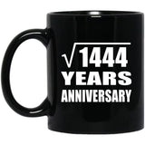 38th Anniversary Square Root of 1444 Years Anniversary - 11oz Coffee Mug Black