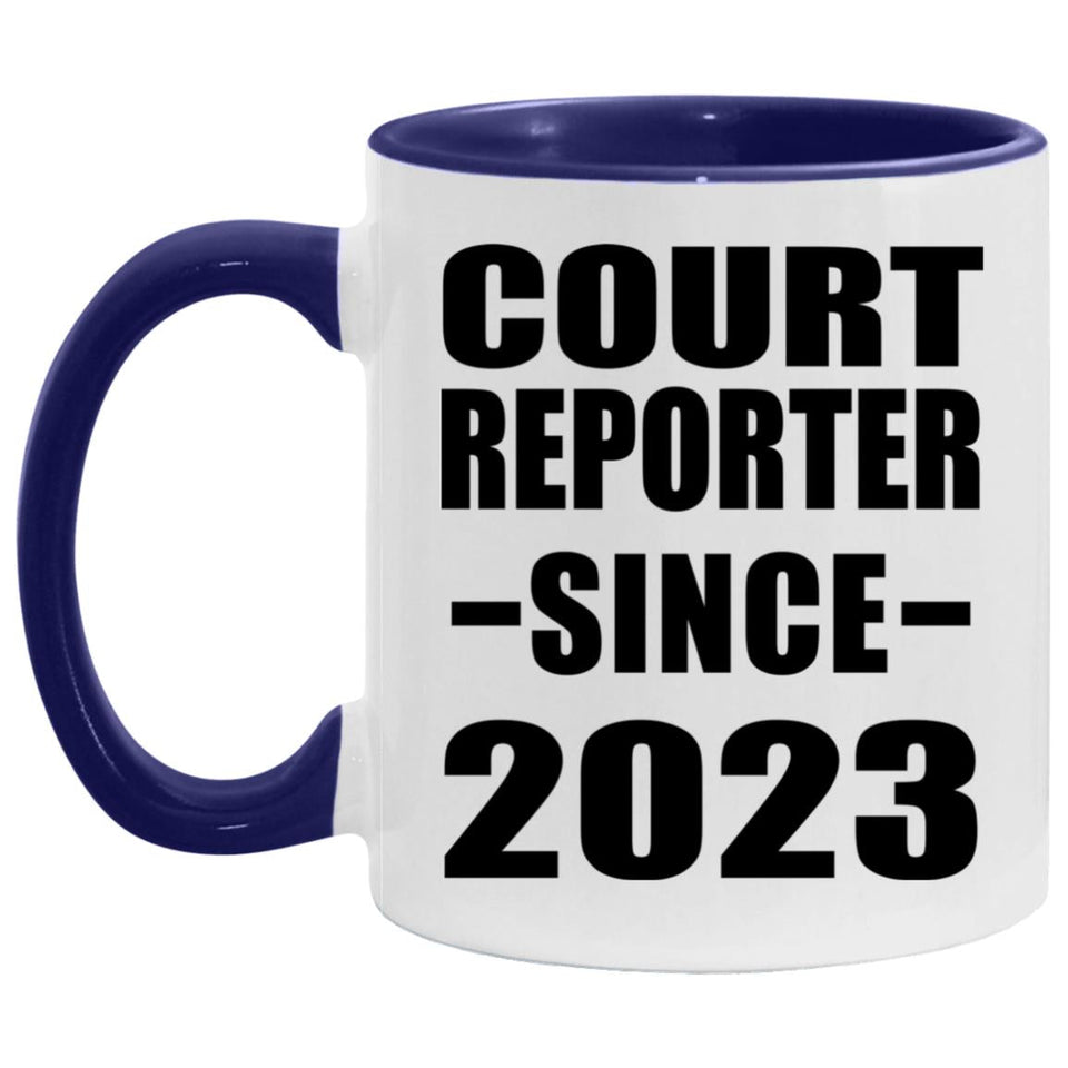 Court Reporter Since 2023 - 11oz Accent Mug Purple