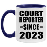 Court Reporter Since 2023 - 11oz Accent Mug Purple