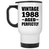 36th Birthday Vintage 1988 Aged Perfectly - White Travel Mug
