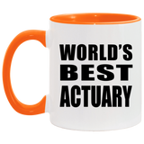 World's Best Actuary - 11oz Accent Mug Orange