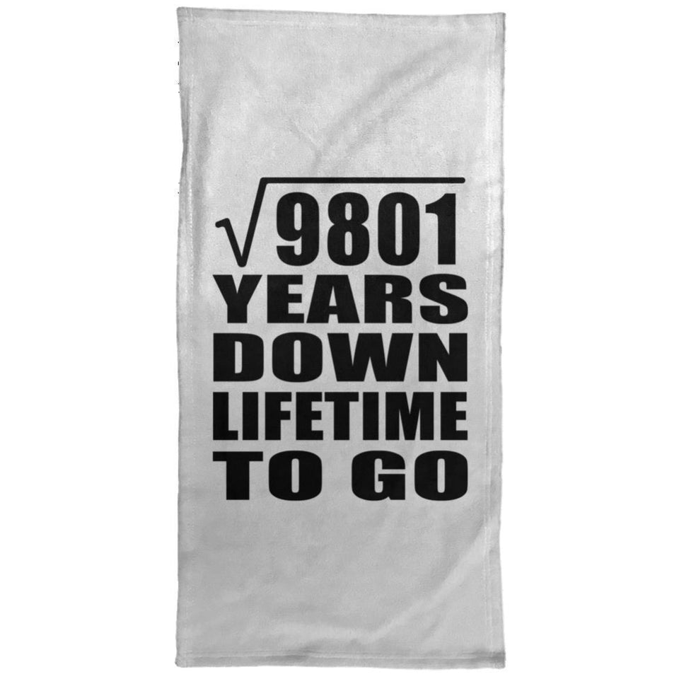 99th Anniversary Square Root of 9801 Years Lifetime To Go - Hand Towel