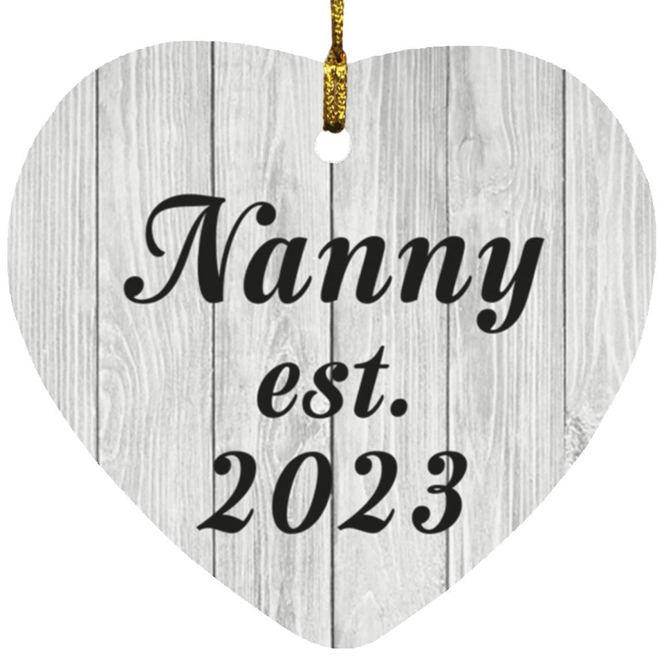 Nanny Established Est. 2023 - Heart Ornament F
