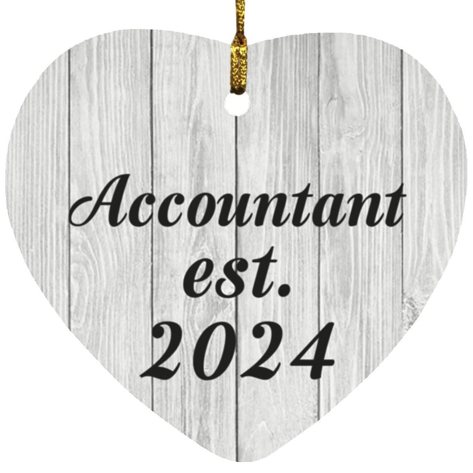 Accountant Established Est. 2024 - Heart Ornament F