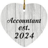 Accountant Established Est. 2024 - Heart Ornament F
