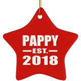 Pappy Established EST. 2018 - Star Ornament