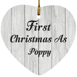 First Christmas As Poppy - Heart Ornament F