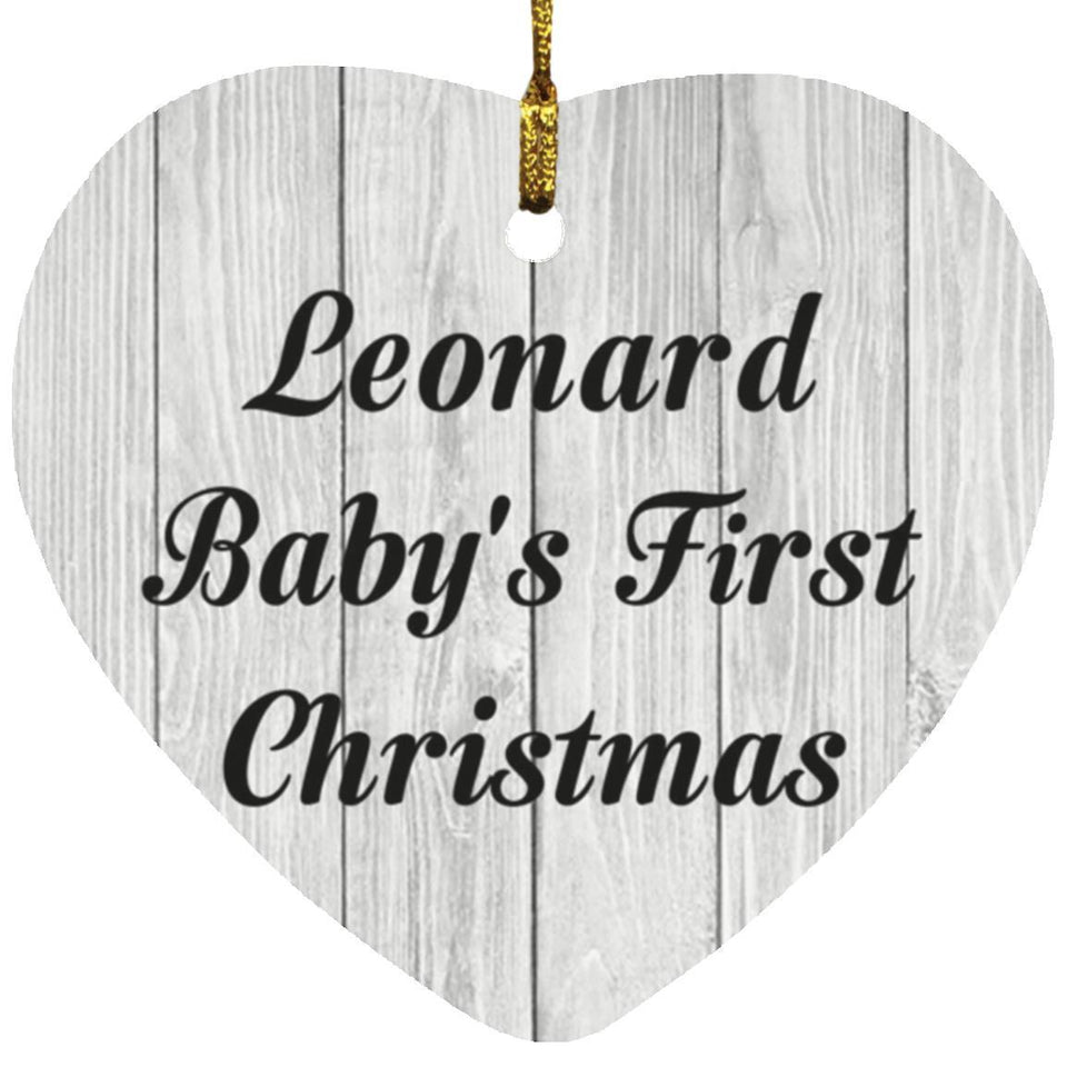 Leonard Baby's First Christmas - Heart Ornament F