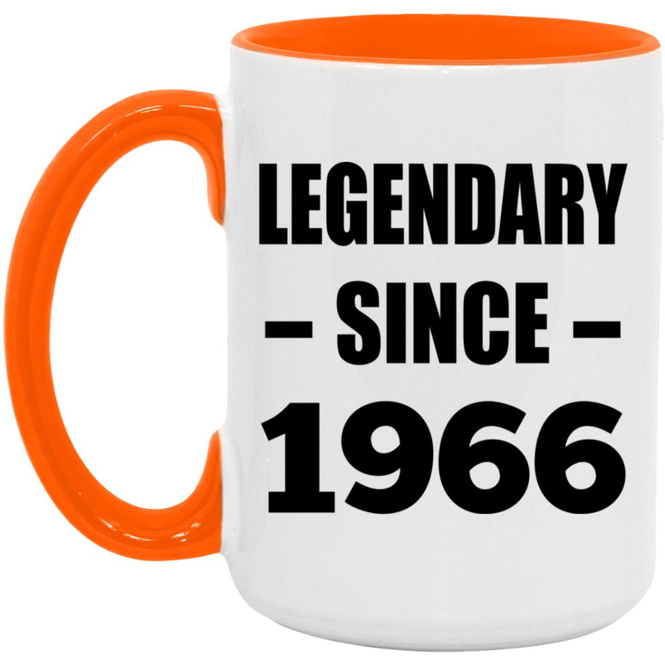 58th Birthday Legendary Since 1966 - 15oz Accent Mug Orange