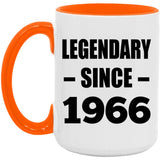 58th Birthday Legendary Since 1966 - 15oz Accent Mug Orange