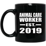 Animal Care Worker Established EST. 2019 - 11oz Coffee Mug Black