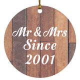 23rd Anniversary Mr & Mrs Since 2001 - Circle Ornament E