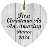 First Christmas As An Amazing Fiance 2024 - Heart Ornament F