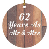 62nd Anniversary 62 Years As Mr & Mrs - Circle Ornament E