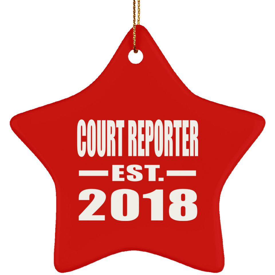 Court Reporter Established EST. 2018 - Star Ornament