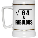 8th Birthday Square Root of 64 & Fabulous - Beer Stein