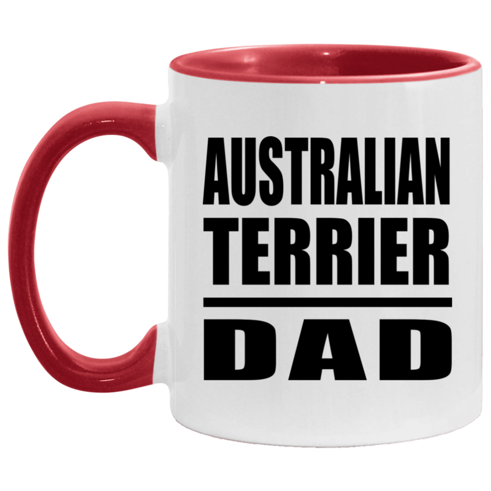 Australian Terrier Dad - 11oz Accent Mug Red