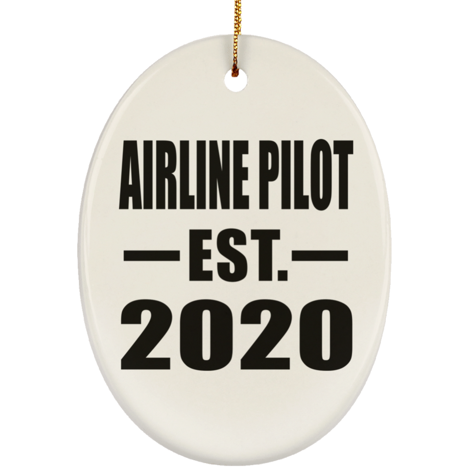 Airline Pilot Established EST. 2020 - Oval Ornament