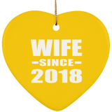 Wife Since 2018 - Heart Ornament