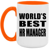World's Best Hr Manager - 15oz Accent Mug Orange
