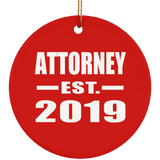 Attorney Established EST. 2019 - Circle Ornament