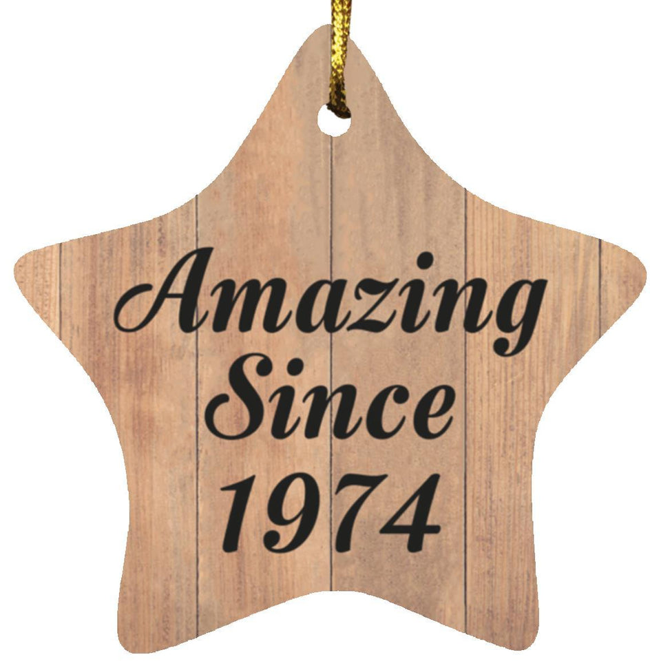 50th Birthday Amazing Since 1974 - Star Ornament C