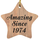 50th Birthday Amazing Since 1974 - Star Ornament C