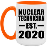 Nuclear Technician Established EST. 2020 - 15oz Accent Mug Orange