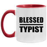 Blessed Typist - 11oz Accent Mug Red