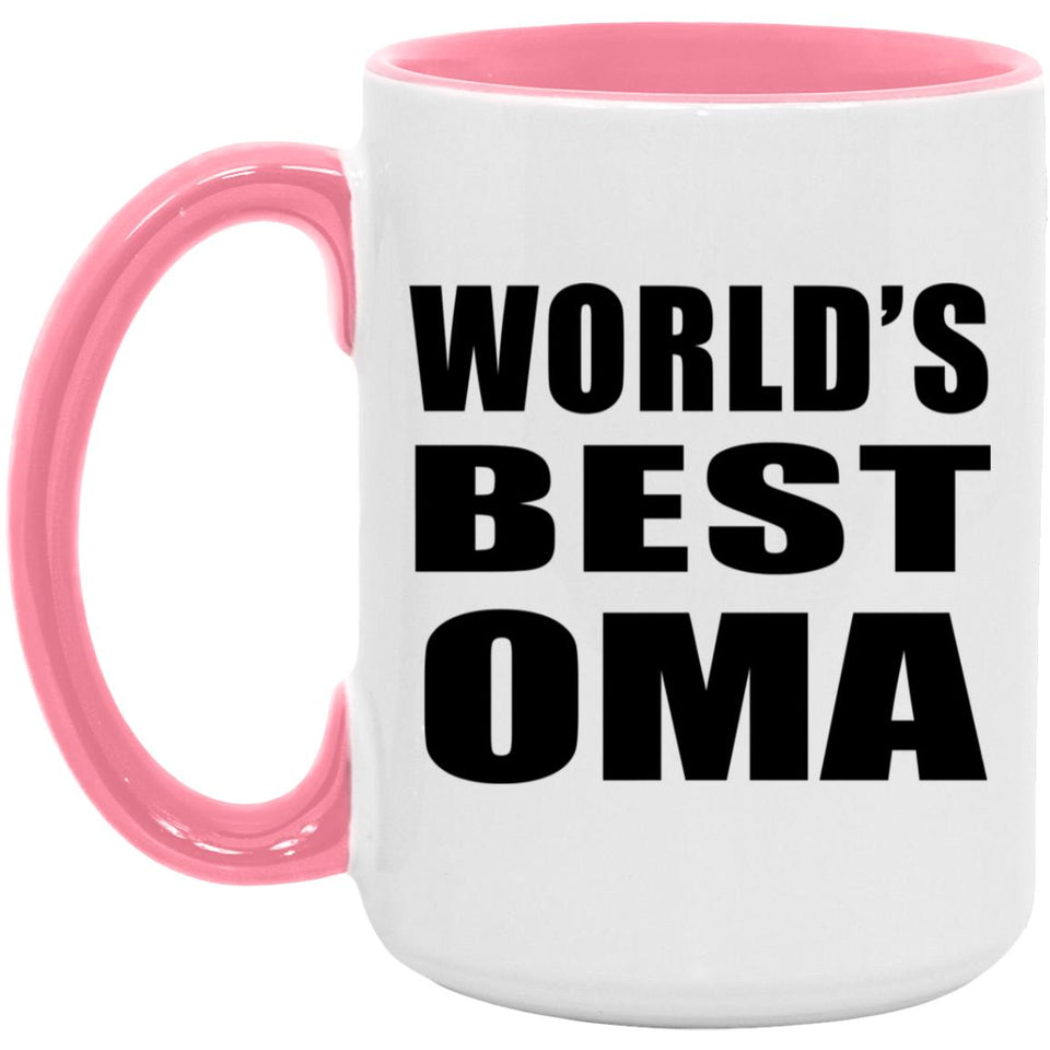 World's Best Oma - 15oz Accent Mug Pink