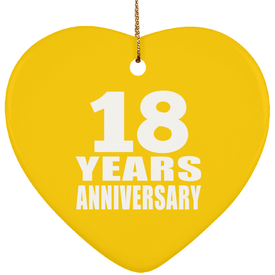 18th Anniversary 18 Years - Heart Ornament