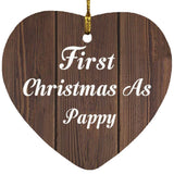 First Christmas As Pappy - Heart Ornament D