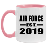 Air Force Established EST. 2019 - 11oz Accent Mug Pink